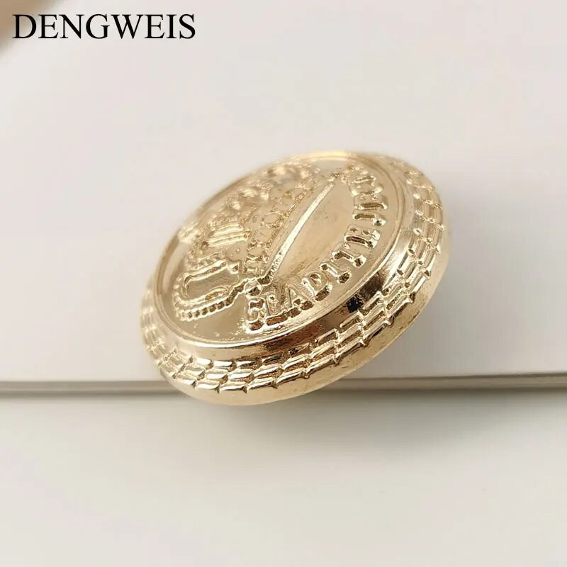 Kvaliteetsed kullavärvi kuldsed metallist nööbid, Imperial Crown klassikaline Briti stiil, rõivaste õmblustarvikud isetegemise materjalid 10 tk