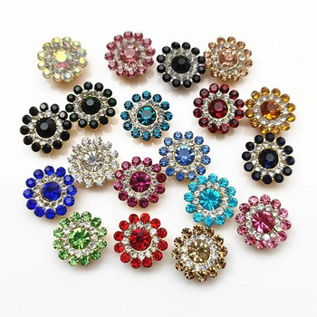 10PCS Копчета с кристални кристали Винтидж копчета Облекло Шиене Фиби за сватбена рокля Декорация за коса Бижута Направи си сам Занаят