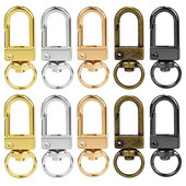 10 vnt karabino metalo omarų užsegimo kabliukai, padengti auksu sidabru, pasidaryk pats papuošalų paieška.