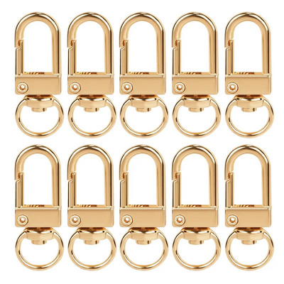 10 vnt karabino metalo omarų užsegimo kabliukai, padengti auksu sidabru, pasidaryk pats papuošalų paieška.