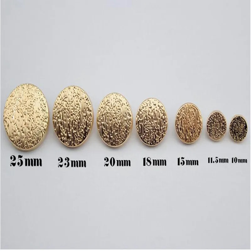 10 vnt/stal. Gamintojas Aukštos kokybės metalinės auksinės sagos, skirtos paltams, kostiumo užsegimui, padengimui metalinėmis sagomis, siuvimo reikmenimis