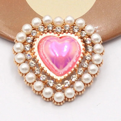 10 PCS26 * 26 mm Populiarus auksinis meilės perlas Vandens deimantinis taškuotas perlas, skirtas vestuvių scenos dekoravimui lanko mazgas plaukų aksesuarai, audiniai