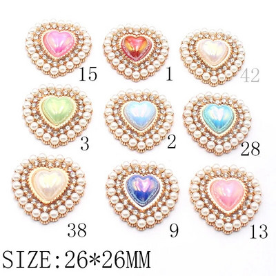 10 PCS26 * 26 mm Populiarus auksinis meilės perlas Vandens deimantinis taškuotas perlas, skirtas vestuvių scenos dekoravimui lanko mazgas plaukų aksesuarai, audiniai