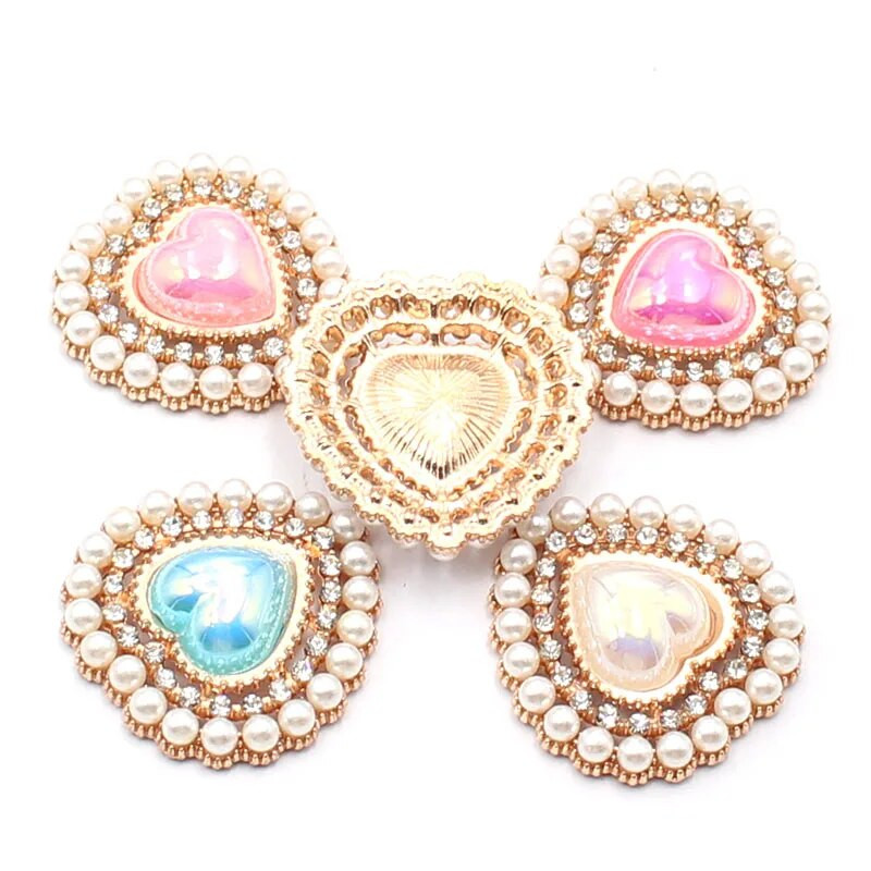 10 PCS26 * 26 mm Populiarus auksinis meilės perlas Vandens deimantinis taškuotas perlas, skirtas vestuvių scenos dekoravimui lanko mazgas plaukų aksesuarai, audiniai