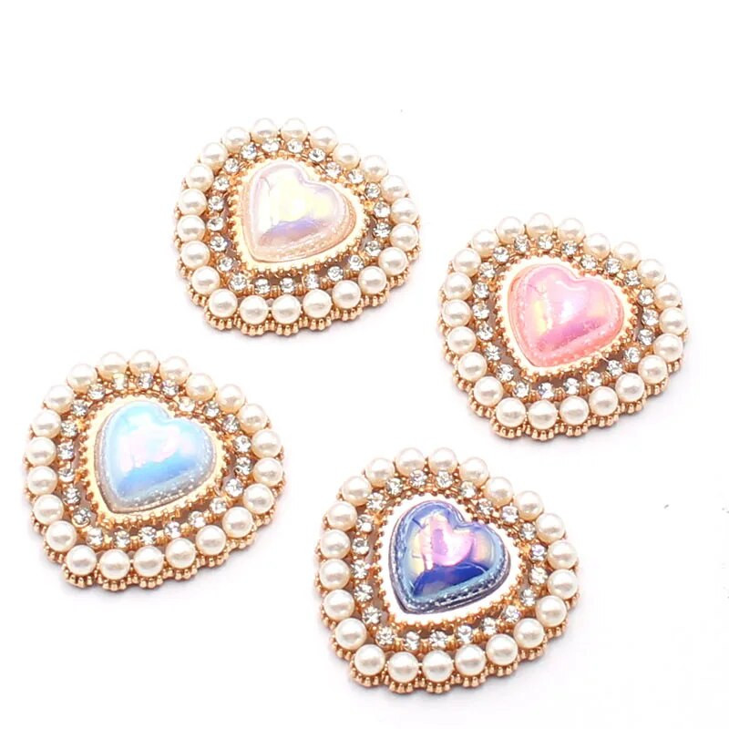 10 PCS26 * 26 mm Populiarus auksinis meilės perlas Vandens deimantinis taškuotas perlas, skirtas vestuvių scenos dekoravimui lanko mazgas plaukų aksesuarai, audiniai