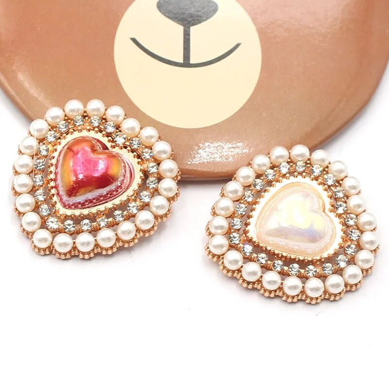 10 PCS26 * 26 mm Populiarus auksinis meilės perlas Vandens deimantinis taškuotas perlas, skirtas vestuvių scenos dekoravimui lanko mazgas plaukų aksesuarai, audiniai