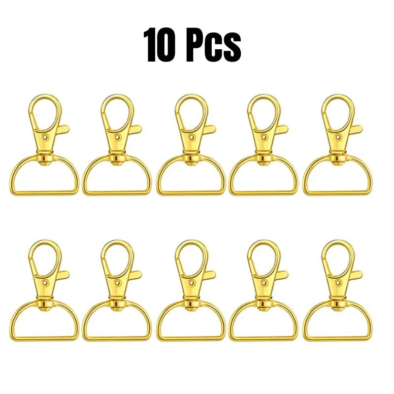 10 kom. Zlatne okretne kopče + kopče s D prstenom, torba, metalni remen, privjesak, štipaljka, kuka, metalne kopče s kandžama jastoga za izradu privjesaka za ključeve