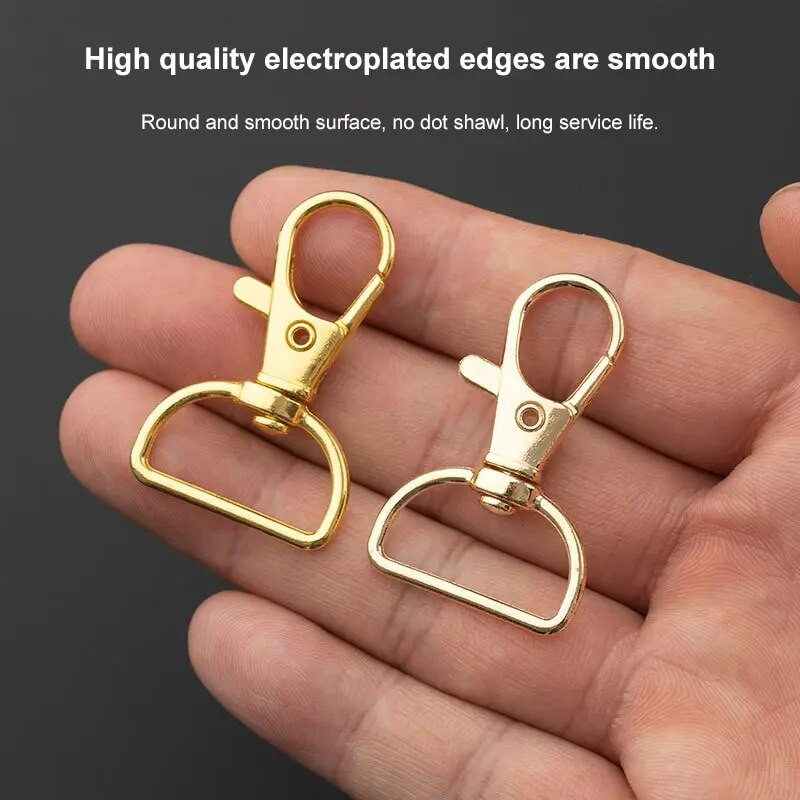 10 kom. Zlatne okretne kopče + kopče s D prstenom, torba, metalni remen, privjesak, štipaljka, kuka, metalne kopče s kandžama jastoga za izradu privjesaka za ključeve