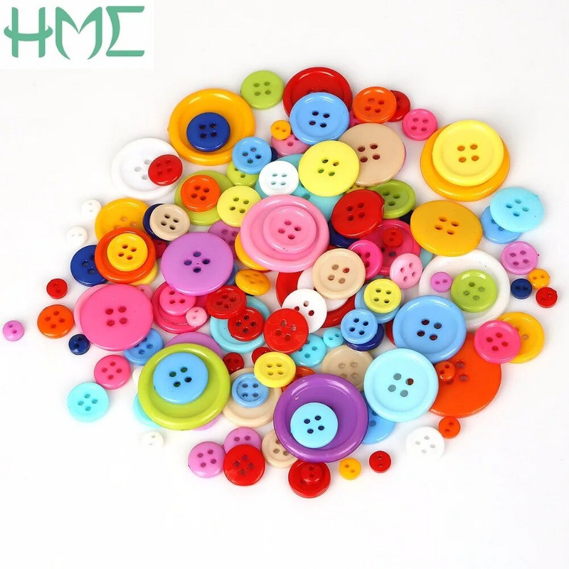 20-200 vnt. Apvalios dervos siuvimo sagos Scrapbooking Vientisos atsitiktinės mišrios spalvos, skirtos „pasidaryk pats“ Drabužiai Lėlės Amatai Drabužių priedai