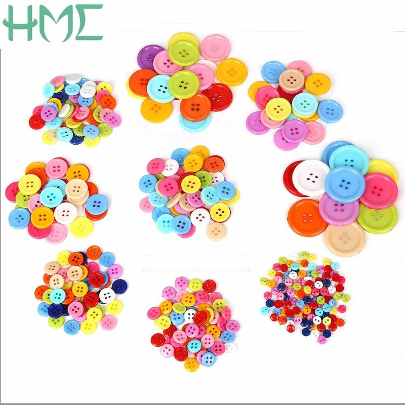 20-200 vnt. Apvalios dervos siuvimo sagos Scrapbooking Vientisos atsitiktinės mišrios spalvos, skirtos „pasidaryk pats“ Drabužiai Lėlės Amatai Drabužių priedai