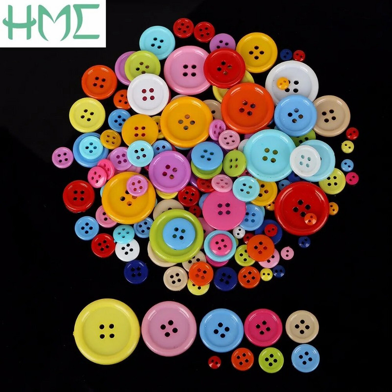 20-200 vnt. Apvalios dervos siuvimo sagos Scrapbooking Vientisos atsitiktinės mišrios spalvos, skirtos „pasidaryk pats“ Drabužiai Lėlės Amatai Drabužių priedai