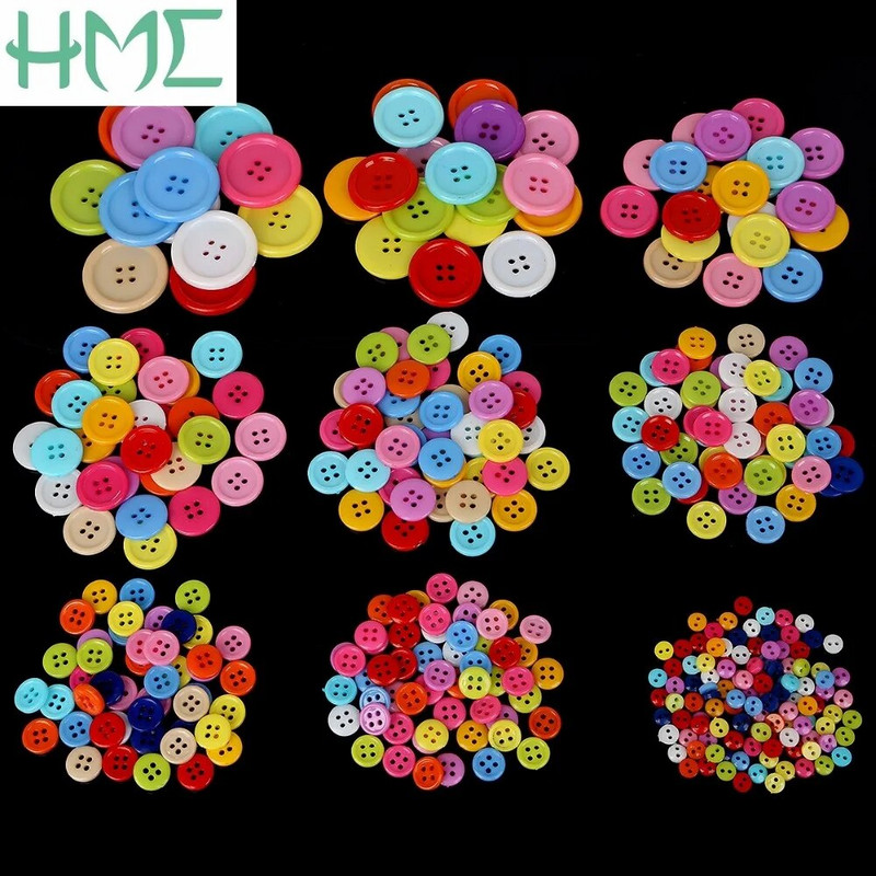 20-200 vnt. Apvalios dervos siuvimo sagos Scrapbooking Vientisos atsitiktinės mišrios spalvos, skirtos „pasidaryk pats“ Drabužiai Lėlės Amatai Drabužių priedai