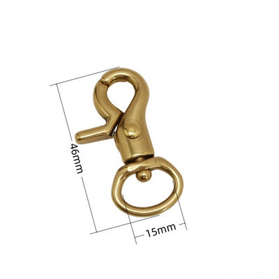 Tugevad messingist päästikuklambrid, pöörlevad aaspolt, konks, homaarklambrid nahast käsitöökoti jaoks rihmarihmad rihmad lemmikloomakoerte köied jalutusrihmad