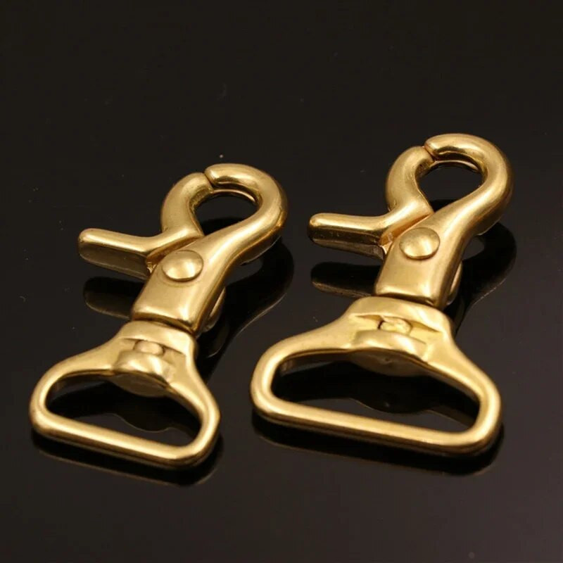 Tugevad messingist päästikuklambrid, pöörlevad aaspolt, konks, homaarklambrid nahast käsitöökoti jaoks rihmarihmad rihmad lemmikloomakoerte köied jalutusrihmad