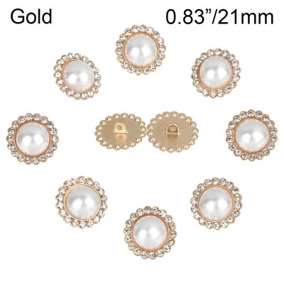 10 vnt Perlų drabužių sagos Blizgantys cirkonio siuvimo mygtukai „pasidaryk pats“ marškinių sagos papuošalai Rankų darbo siuvimo rankdarbių priedai