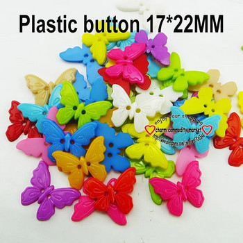 50 ΤΕΜ Βαμμένα με πεταλούδα πλαστικά κουμπιά Διακόσμηση Παλτό Μπότες ραπτικής Ρούχα Αξεσουάρ Smile Face Button Ένδυμα P-188