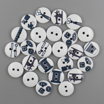 50бр. Изискано копче с дървени копчета за шевна машина с форма на копче за дрехи Декоративни копчета за ножици за занаяти Scrapbooking Направи си сам