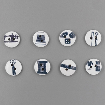 50 τμχ Φανταχτερό ξύλινο κουμπί ραπτομηχανής Κουμπί σχήματος για ρούχα Διακοσμητικά κουμπιά ψαλιδιού για χειροτεχνίες Scrapbooking DIY
