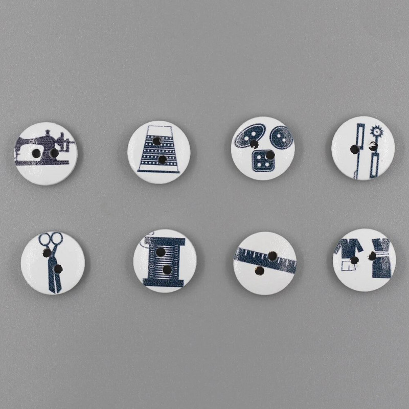 50 vnt Įmantrios medinės sagos siuvimo mašinos formos sagos drabužiams Dekoratyvinės žirklinės sagos rankdarbiams Scrapbooking DIY