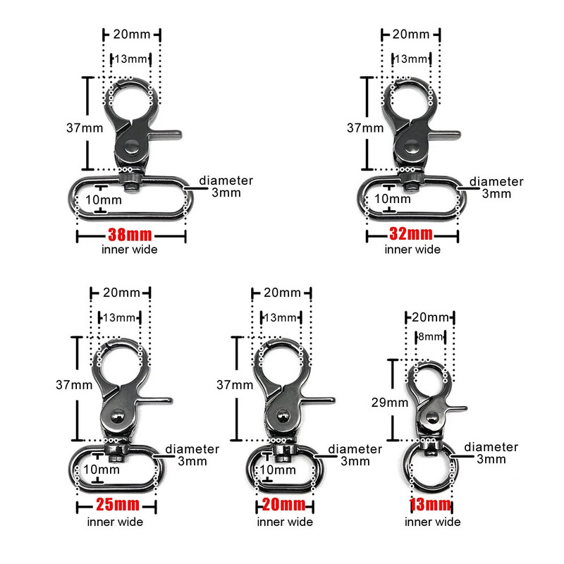 Kvaliteetne pöörlev homaari nahast kott käekott õlarihma rihma klambriga päästiku pandla võtmehoidja koera keti kaelarihma kinnitus