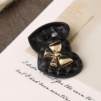 10 бр. 18/23 мм копчета за дрехи с черно сърце Модни квадратни копчета с диамантена решетка с цветя Копчета за дамска рокля Плетени копчета за пуловер