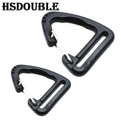 5 Pcs/Pack Plastic Triangle Carabiner Spring Quickdraws Buckles Clip Hook Keychain Backpack Camping Hiking Outdoor Accessories