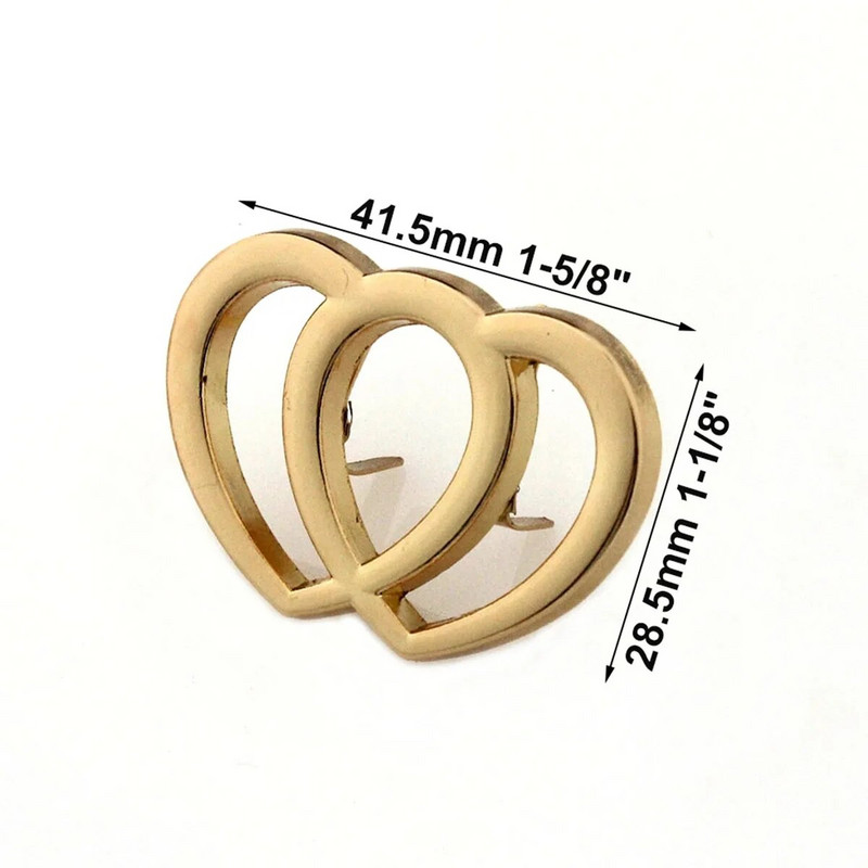 2 komada metalne dvostruke kopče u obliku srca, modne kopče za kožnu obrtnu torbu, remen, ručka za remen, odjeća na ramenu, obuća, dodaci