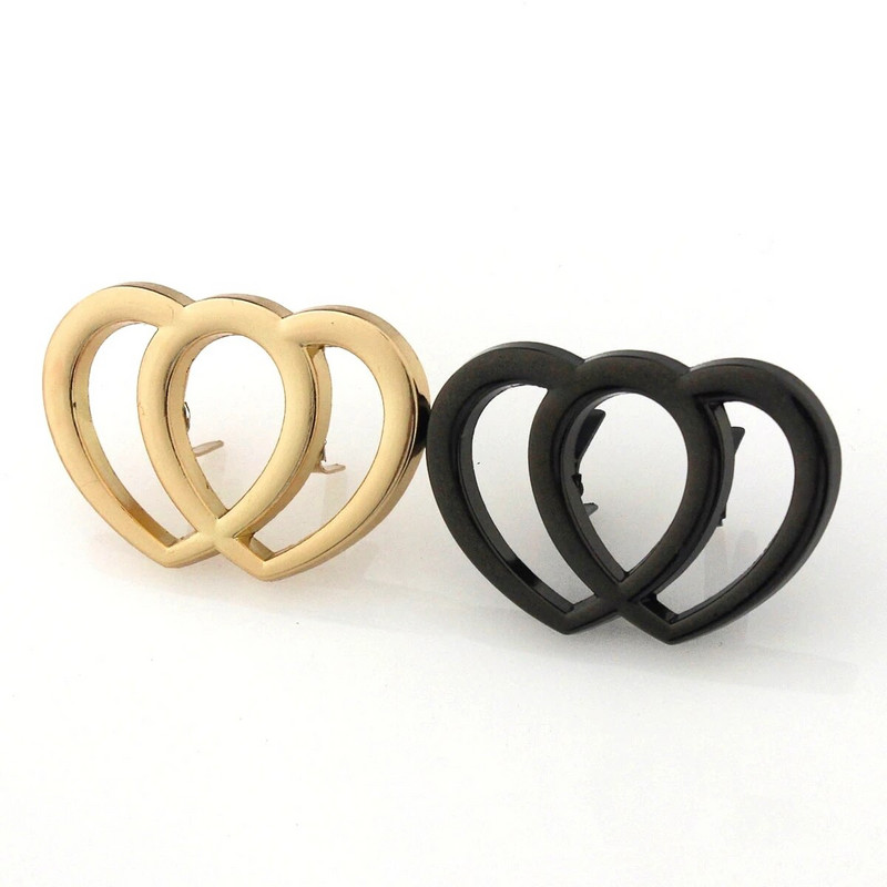 2 komada metalne dvostruke kopče u obliku srca, modne kopče za kožnu obrtnu torbu, remen, ručka za remen, odjeća na ramenu, obuća, dodaci
