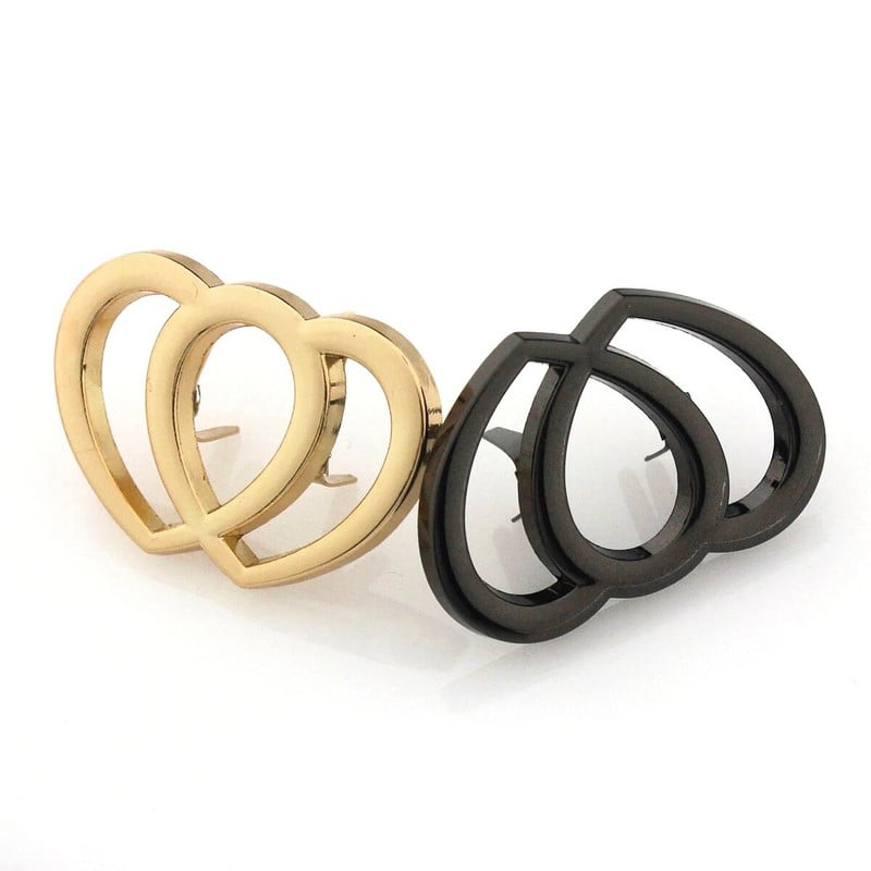 2 komada metalne dvostruke kopče u obliku srca, modne kopče za kožnu obrtnu torbu, remen, ručka za remen, odjeća na ramenu, obuća, dodaci