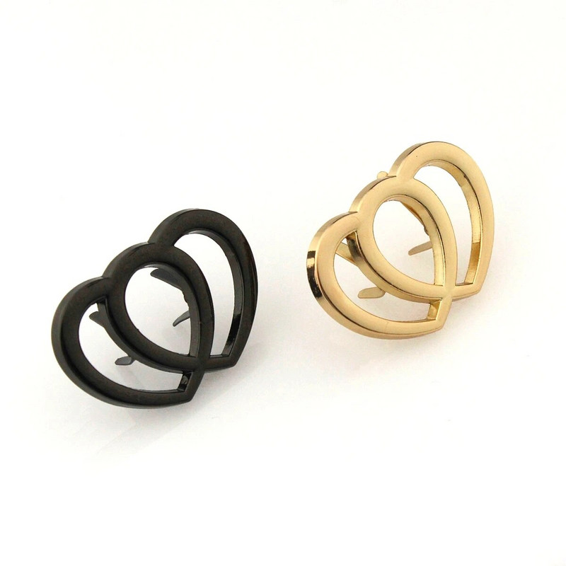 2 komada metalne dvostruke kopče u obliku srca, modne kopče za kožnu obrtnu torbu, remen, ručka za remen, odjeća na ramenu, obuća, dodaci