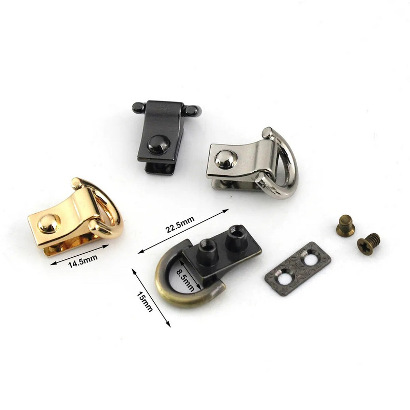 2tk Metallkoti külgserva riputatava pandla klambriga luku D-rõngastega nahast käsitöökoti rihma käepideme õlatarvikute jaoks