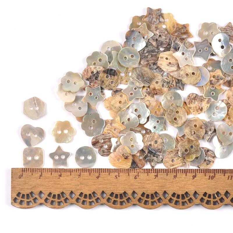 50tk/partii 13mm Süda/täht Natural Shell Õmblusnööbid Värv Mother of Pearl 2 auguga rõivaste Õmblustarvikud Ise ise teha