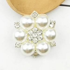 10 vnt / rinkinys Dviejų spalvų 25 mm gėlių cirkonio sagos perlų mygtukų vestuvių dekoravimui pasidaryk pats lydinio deimantų krištolinis lankelis