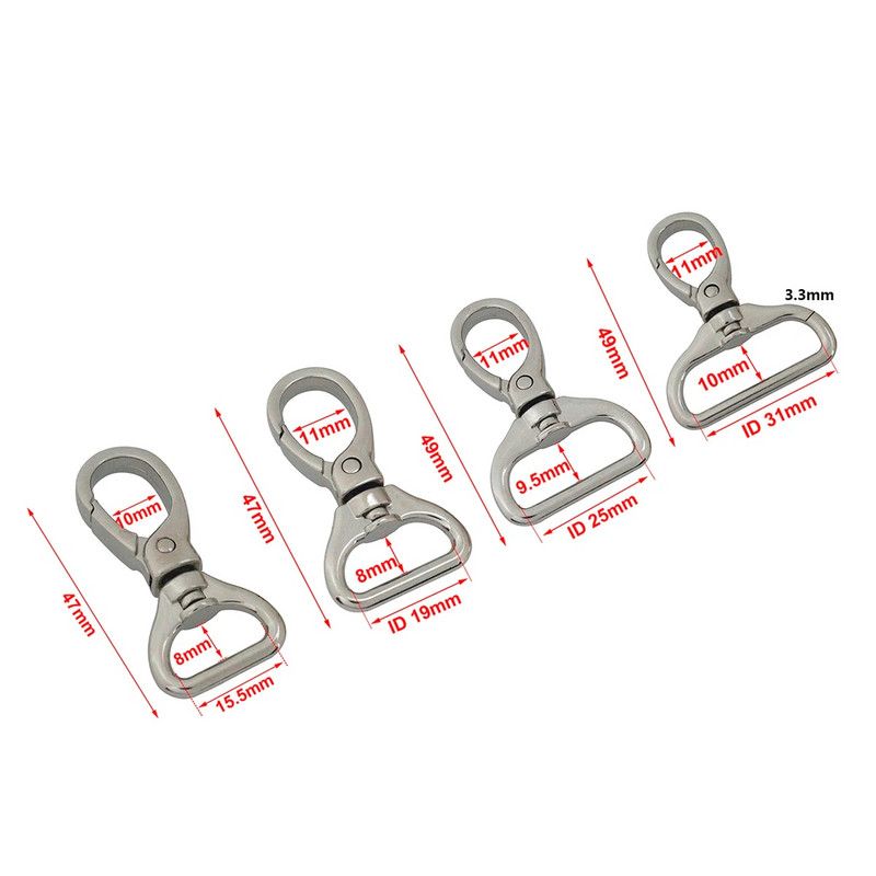 1 tk Metallist konksuga päästikuga homaarklamber Suurema suurusega klamber, lameda põhjaga vedruvärav, nahast käsitöö lemmikloomarihma rihmakoti tarvikud