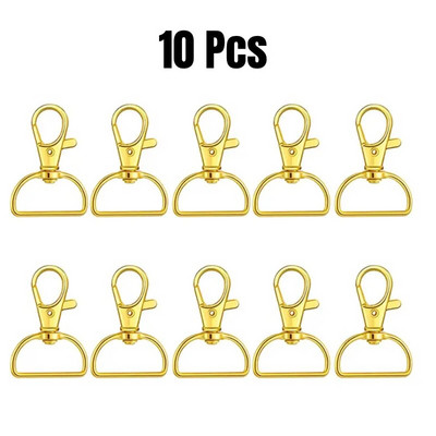 10 bucăți închizătoare pivotante din aur + catarame cu inel în D geantă curea metalică breloc cârlig cu cleme închizătoare metalice cu gheare homar pentru lucrarea de chei