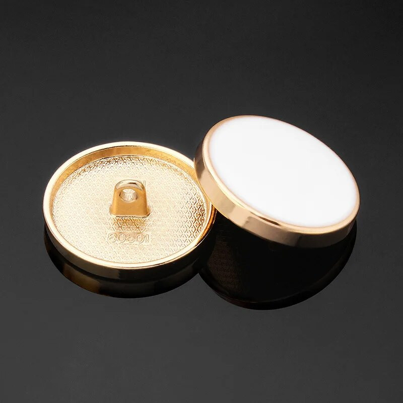 6 vnt. Paprasti drabužiai Auksinės sagos, juodos baltos metalinės sagos, skirtos „pasidaryk pats“ moterims, vyrams, paltų siuvimo medžiaga, 11/15/18/20/13/25 mm