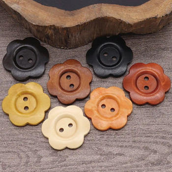 50PCS Направи си сам дървено копче Консумативи за занаяти Ръчно изработени шевни аксесоари за риза Пуловер Облекло Декоративни копчета Детско облекло