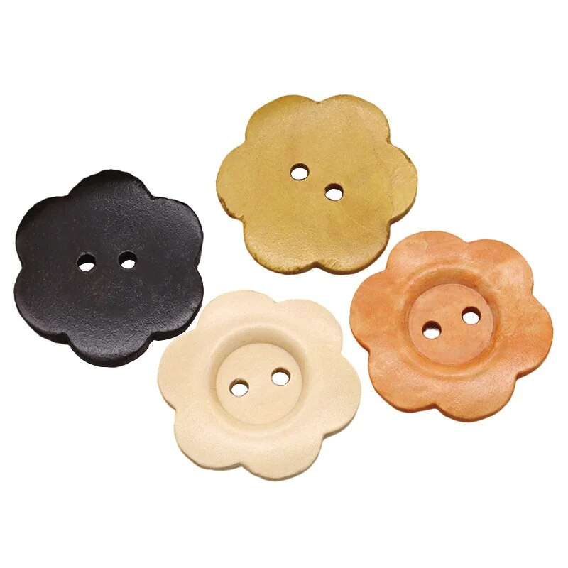 50KOM DIY drveni gumbi Rukotvorinski pribor Ručno izrađeni šivaći dodaci za košulje, džempere, odjeću, ukrasne gumbe, dječju odjeću