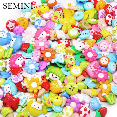 200 de bucăți aleatoriu amestecat din plastic colorat desene animate copii butoane DIY Scrapbooking butoane accesorii pentru haine Artizanat manual