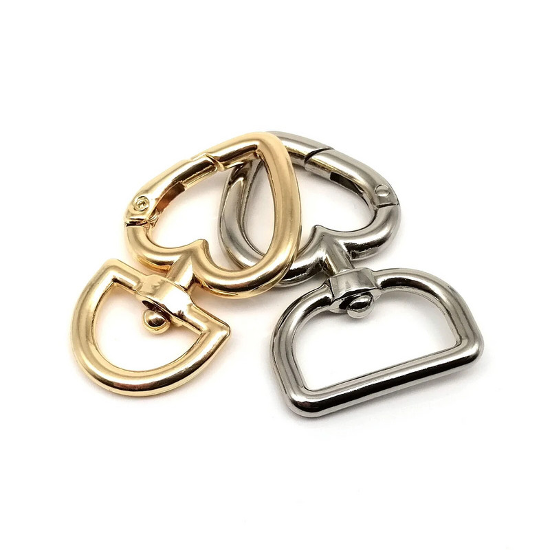 5 τμχ Άνοιγμα άνοιξης O ροδακινί δαχτυλίδι σε σχήμα καρδιάς Δερμάτινη τσάντα τσάντα λουράκι αγκράφα Σύνδεση κλειδιά με κουμπωτή σκανδάλη καραμπίνερ