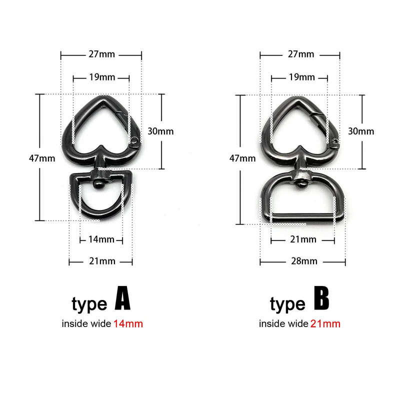 5 τμχ Άνοιγμα άνοιξης O ροδακινί δαχτυλίδι σε σχήμα καρδιάς Δερμάτινη τσάντα τσάντα λουράκι αγκράφα Σύνδεση κλειδιά με κουμπωτή σκανδάλη καραμπίνερ