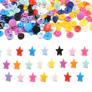 40 бр. 12 мм пластмасови копчета с форма на звезда T5 закопчалка за бебешки дрехи, преса, катарама, шиене Направи си сам, занаяти, аксесоари за дрехи