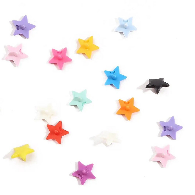 40tk 12MM plastikust nööbid Tähekujuline T5 klõpsuga kinnitus beebiriiete jaoks Pressi pandla õmblemine isetegemine käsitöö rõivatarvikud