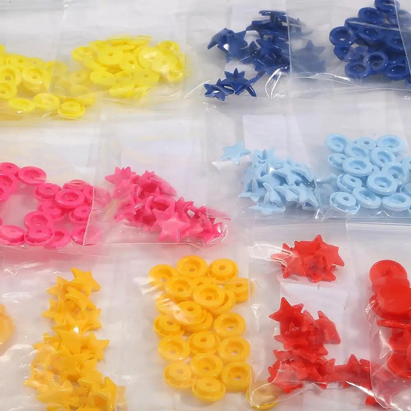 40tk 12MM plastikust nööbid Tähekujuline T5 klõpsuga kinnitus beebiriiete jaoks Pressi pandla õmblemine isetegemine käsitöö rõivatarvikud