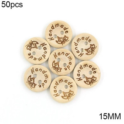 50 vnt. rankų darbo širdelės medžio sagos Natūralios spalvos rankų darbo dekoratyvinis mygtukas rūbams Siuvimo iškarpų dovanos 15 mm 20 mm 25 mm