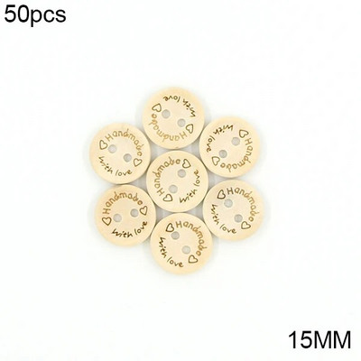 50 vnt. rankų darbo širdelės medžio sagos Natūralios spalvos rankų darbo dekoratyvinis mygtukas rūbams Siuvimo iškarpų dovanos 15 mm 20 mm 25 mm