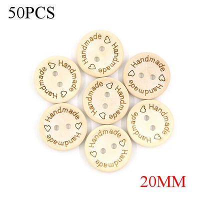 50 vnt. rankų darbo širdelės medžio sagos Natūralios spalvos rankų darbo dekoratyvinis mygtukas rūbams Siuvimo iškarpų dovanos 15 mm 20 mm 25 mm
