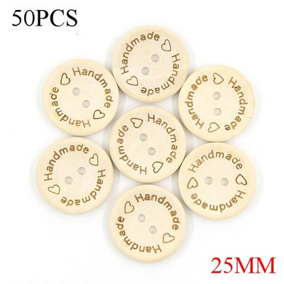 50 vnt. rankų darbo širdelės medžio sagos Natūralios spalvos rankų darbo dekoratyvinis mygtukas rūbams Siuvimo iškarpų dovanos 15 mm 20 mm 25 mm
