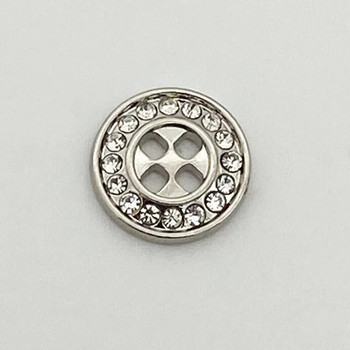 20 БР. Алуминиеви копчета Декорация от кристали Копчета с 4 дупки 12 мм метални кръгли копчета Направи си сам шевни принадлежности