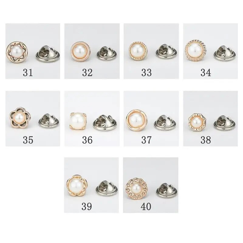 10 τμχ Δωρεάν ράψιμο με μαργαριτάρι στρας με κουμπιά καρφίτσα για αποφυγή τυχαίας έκθεσης Κουμπιά καρφίτσες Καρφίτσες σήματα μανικετόκουμπα Κουμπί πουκάμισου